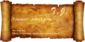 Tavasz Jusztina névjegykártya